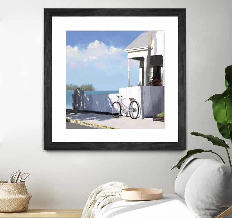 Œuvre d’art murale encadrée noire et mate « Key West Cabana Ii » 30 x 30