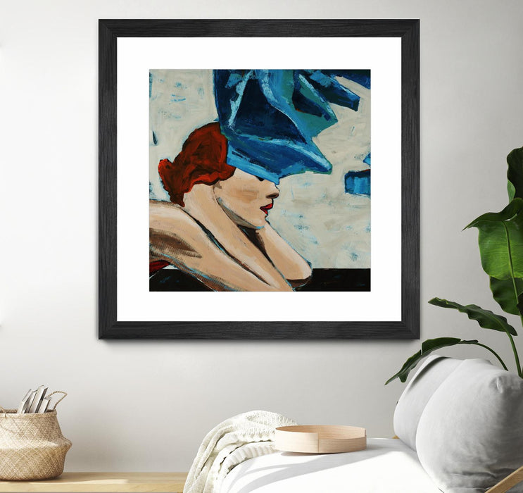 Œuvre d’art murale encadrée noire et mate « On The Rocks » 30 x 30