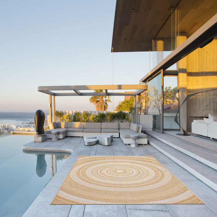 Carpette Neisha Modern dorée 6 pi 7 po x 9 pi 6 po