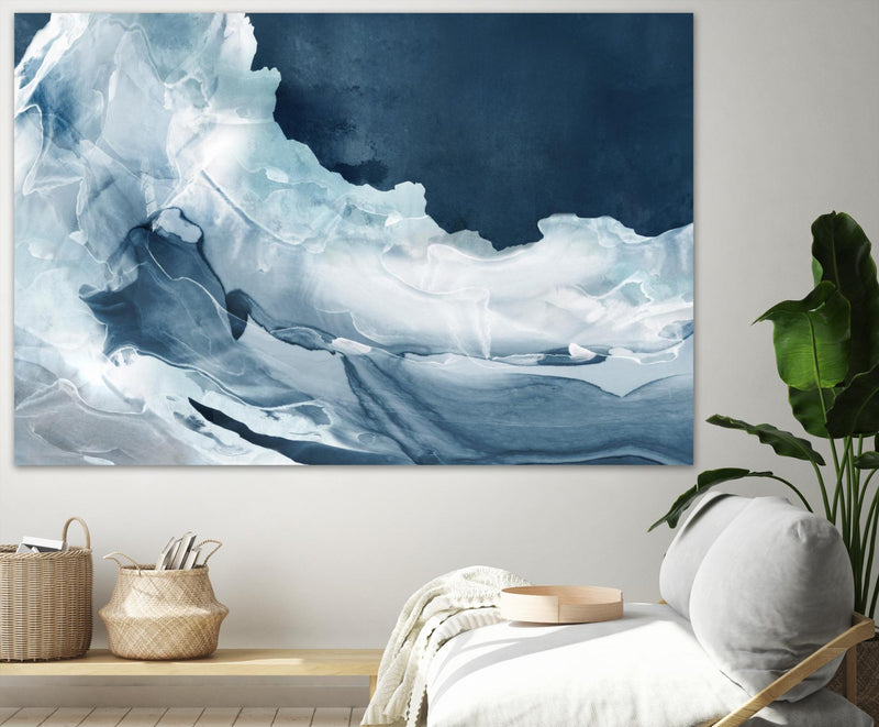 Œuvre d’art murale Giant Art « Wave Of Blue Ice » 72 x 48