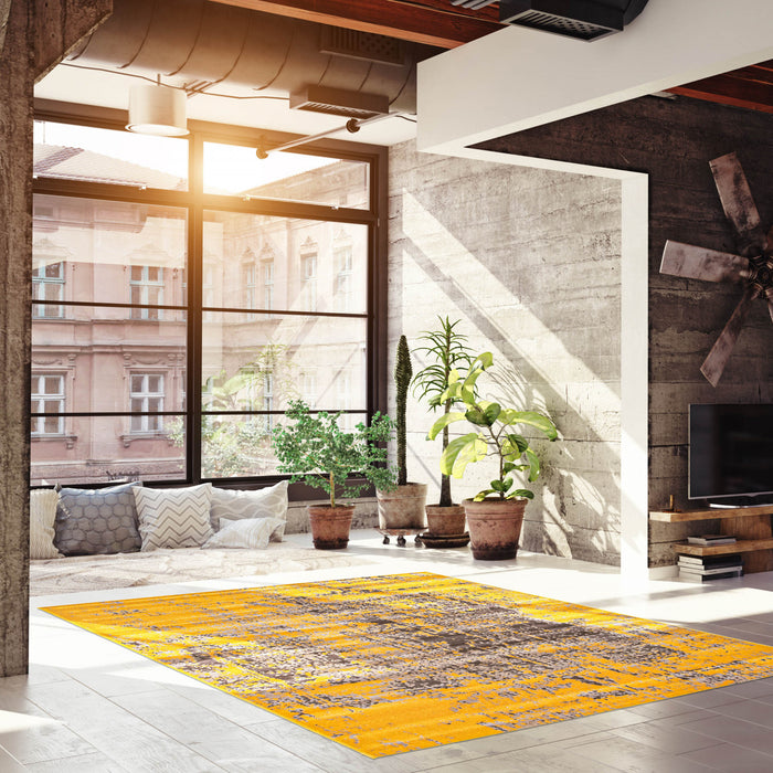 Carpette Mariam jaune 2 pi 8 po x 4 pi 11 po