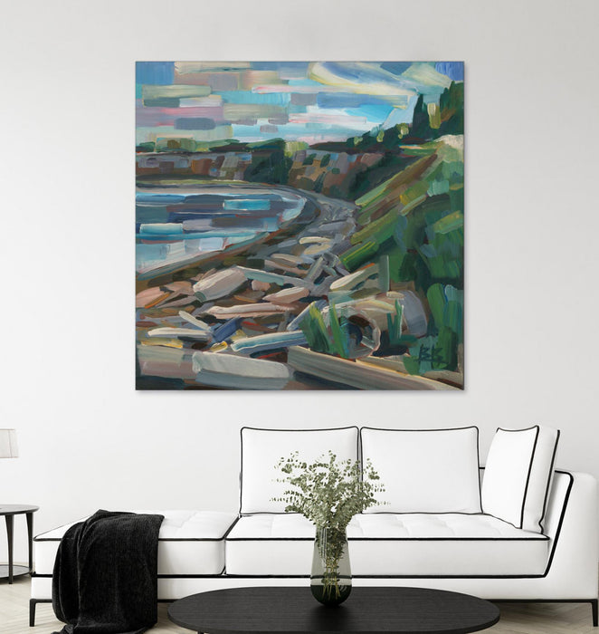 Œuvre d’art murale Giant Art « Early Morning On The Beach » 54 x 54