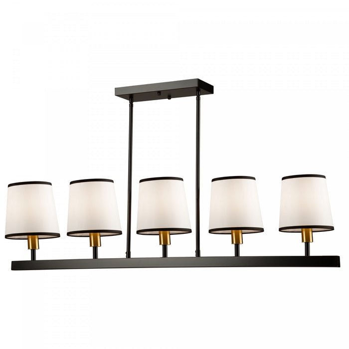 Luminaire suspendu Coco noir et doré à 5 ampoules