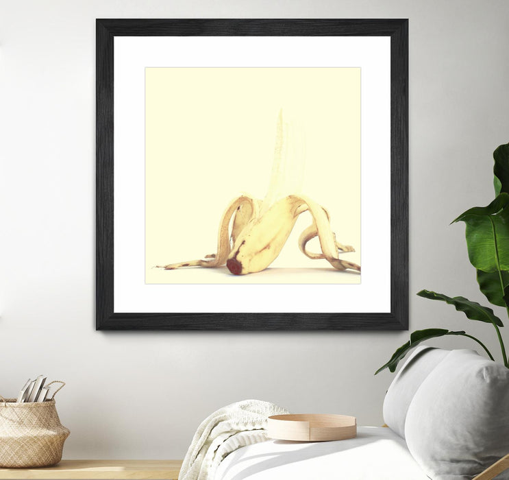 Œuvre d’art murale encadrée noire et mate « Banada Honey Puff » 36 x 36