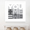 "You Me We I" Matted and Framed White 36x36 Wall Art