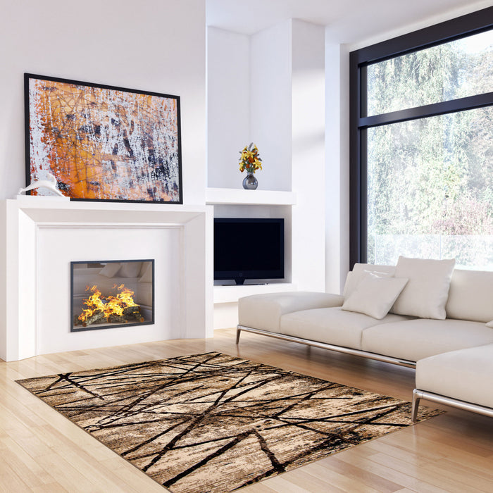 Carpette Cherokee doréechocolat - 6 pi 7 po x 9 pi 6 po