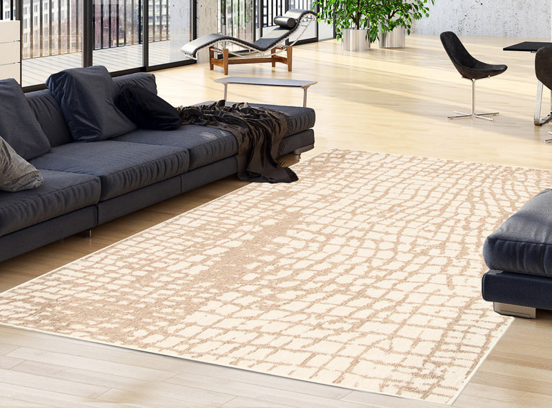 Carpette Sadie Safari champagne taupe - 7 pi 10 pox 10 pi 2 po
