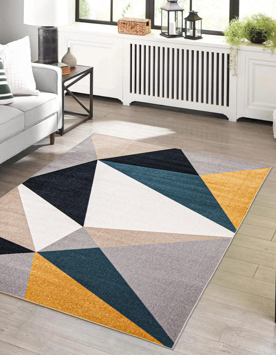 Carpette Gemma multicolore lavable à la machine - 6 pi 0 po x 9 pi 0 po