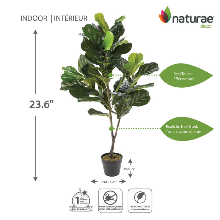 Ficus lyrata artificiel de 49 po en pot noir