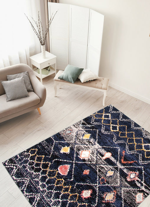 Carpette Makondo Classic bleu marin - 5 pi 3 pox 7 pi 3 po