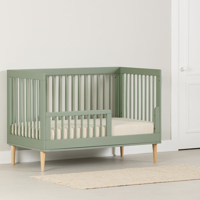 Lit de bébé Balka avec garde-corps pour bambin - vert sauge