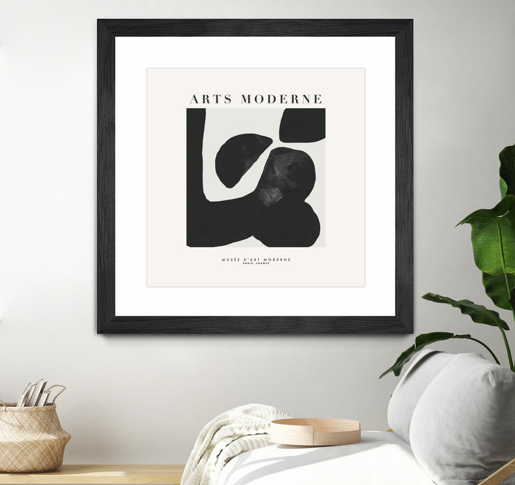 Œuvre d’art murale encadrée noire et mate « Art Moderne » 36 x 36