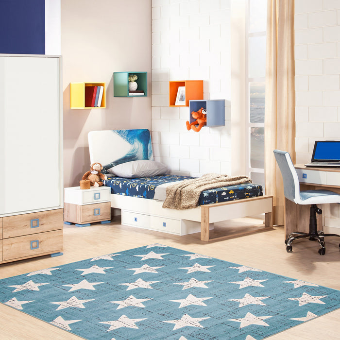 Carpette Ira turquoise 5 pi 3 po x 7 pi 7 po