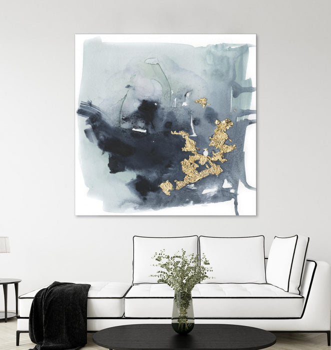 Œuvre d’art murale Giant Art « Cerulean & Gold I » 54 x 54