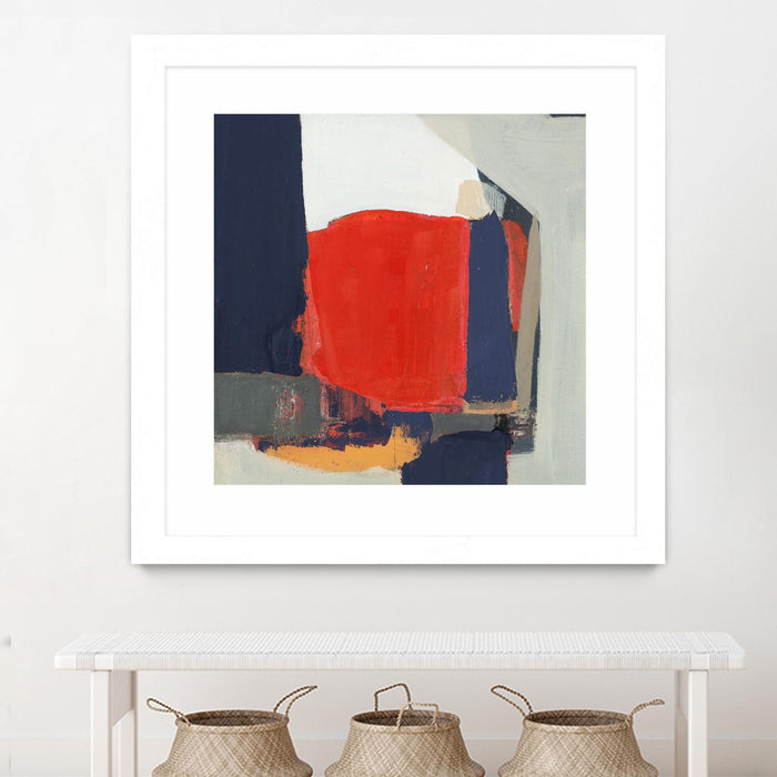 Œuvre d’art murale encadrée blanche et mate « Orange Crush V6 » 36 x 36