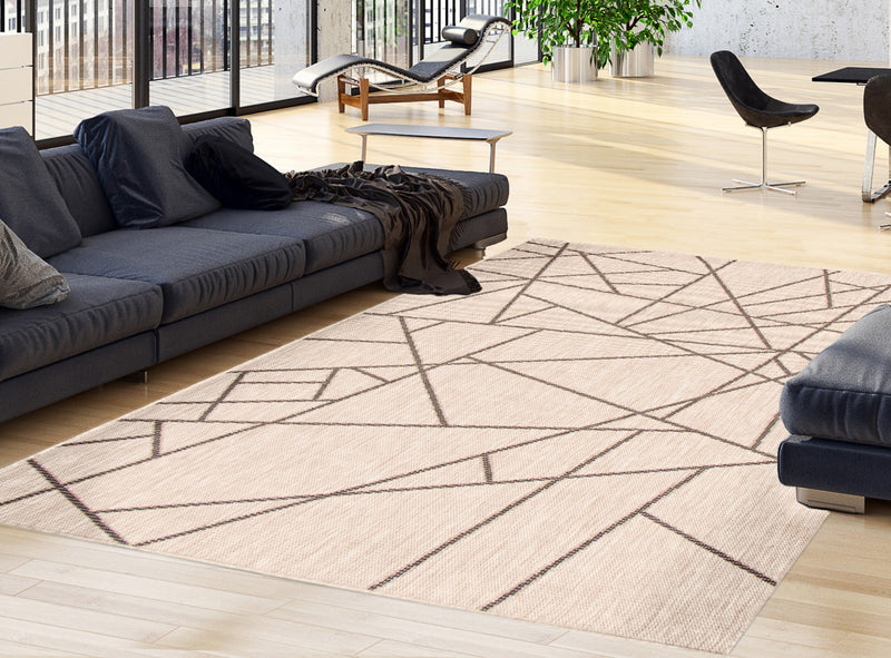 Carpette Sadie Abstract argent-noir - 7 pi 10 pox 10 pi 2 po