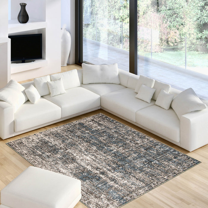 Carpette Dayna bleuegrise 6 pi 7 po x 9 pi 6 po