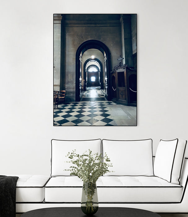 Œuvre d'art murale sur toile encadrée noire « Confessional » 30 x 40