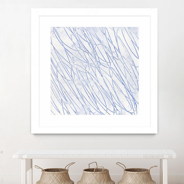 Œuvre d’art murale encadrée blanche et mate « Hula Ii » 36 x 36