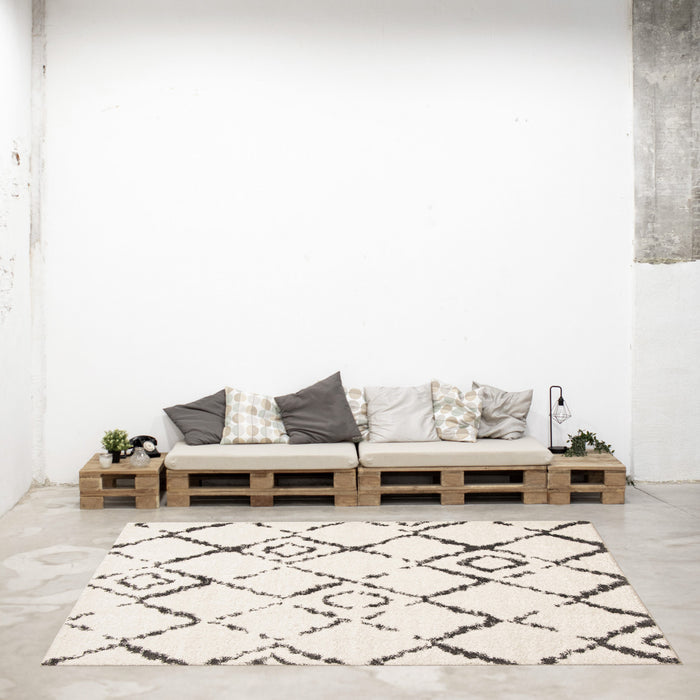 Carpette à poil long Serafina ivoire 3 pi 11 po x 6 pi 0 po