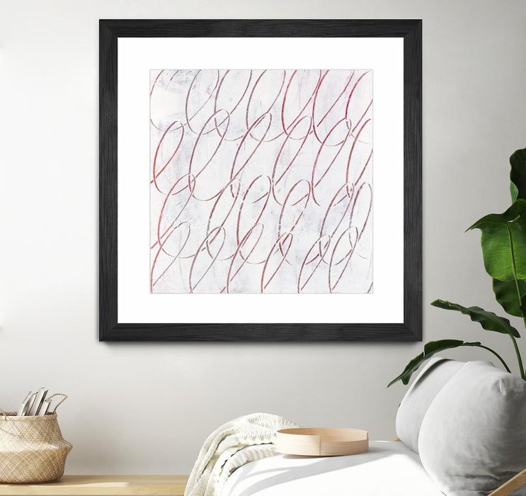 Œuvre d’art murale encadrée noire et mate « Hula I » 36 x 36