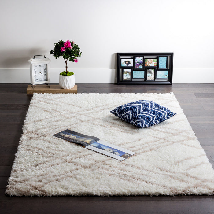 Carpette Ker crème à rayures 5 x 8