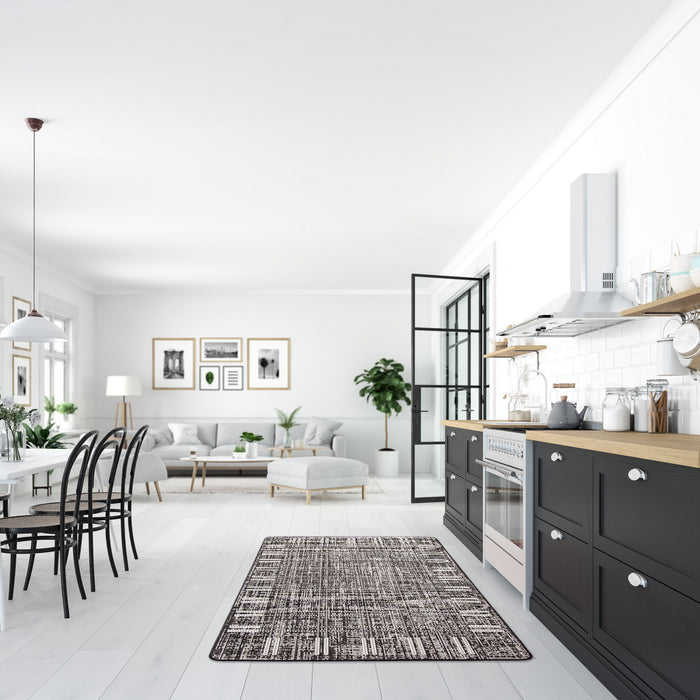 Carpette Joni noire - 4 pi 4 po x 6 pi 5 po