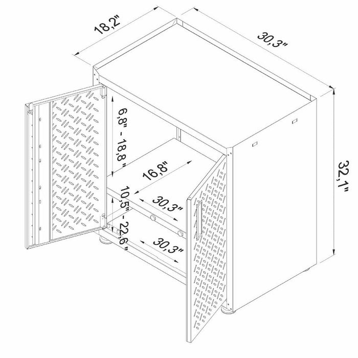Armoire mobile avec tablettes Fortress de 31,5 po pour le garage