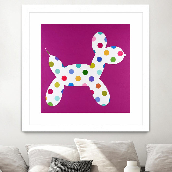Œuvre d’art murale encadrée blanche et mate « Dottie » 36 x 36