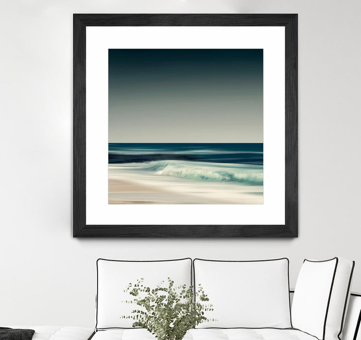Œuvre d’art murale encadrée noire et mate « Cristal Surf » 36 x 36