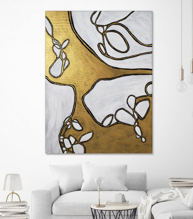 Œuvre d’art murale Giant Art « Mocha Latte -gold - 1 » 72 x 54