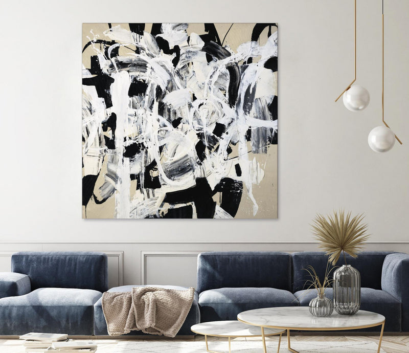 Œuvre d’art murale Giant Art « Talking Out Of Both Sides » 72 x 72