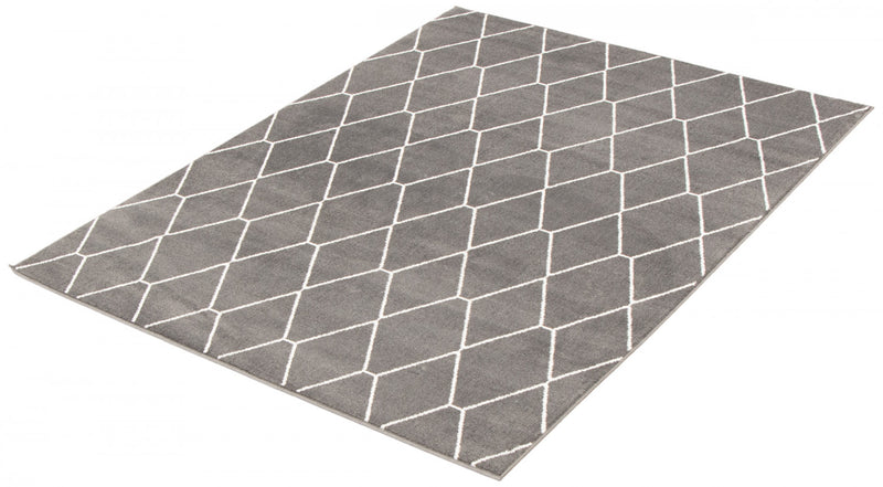 Carpette August gris foncéblanc 7 pi 10 po x 10 pi 2 po