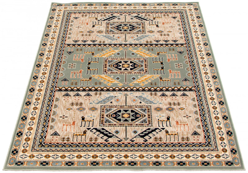 Carpette Quincy bleu sarcelle - 5 pi 3 po x 7 pi 3 po 