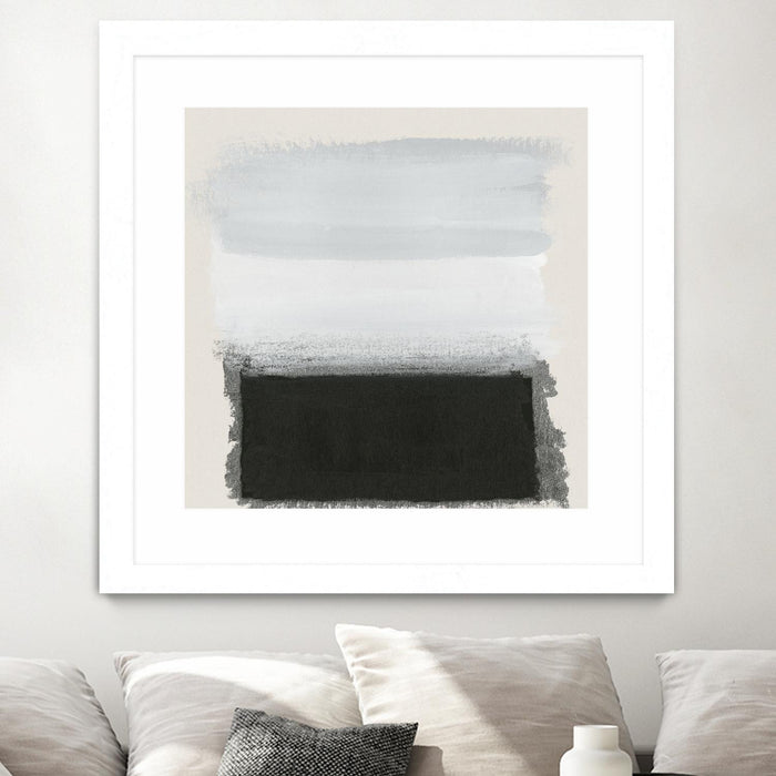 Œuvre d’art murale encadrée blanche et mate « Star Night Interlude » 36 x 36