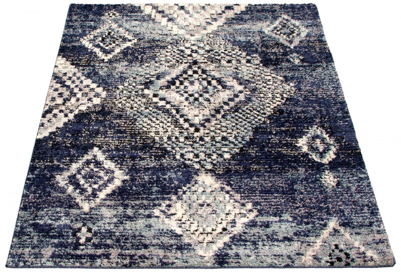 Carpette Makondo Mosaique bleu - 8 pi 0 pox 10 pi 0 po