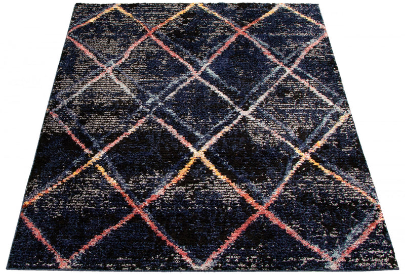 Carpette Makondo Abstract bleu marin - 8 pi 0 pox 10 pi 0 po