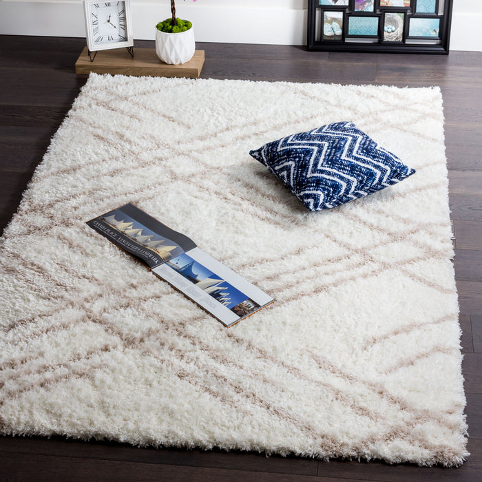 Carpette Ker crème à rayures 5 x 8