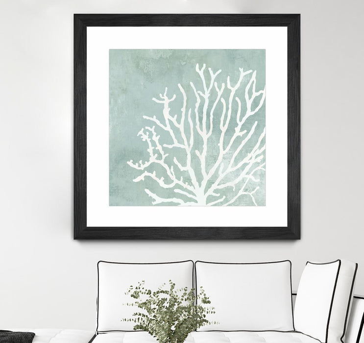 Œuvre d’art murale encadrée noire et mate « Sea Crown Ii » 30 x 30