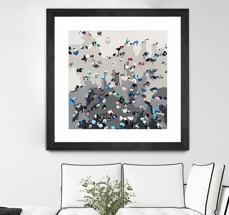 Œuvre d’art murale encadrée noire et mate « Crowd Sourcing » 30 x 30
