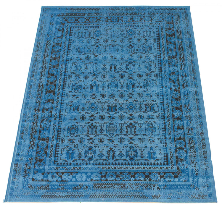 Carpette Awena bleue 6 pi 7 po x 9 pi 6 po