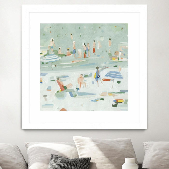 Œuvre d’art murale encadrée blanche et mate « Summer Confetti Ii » 30 x 30
