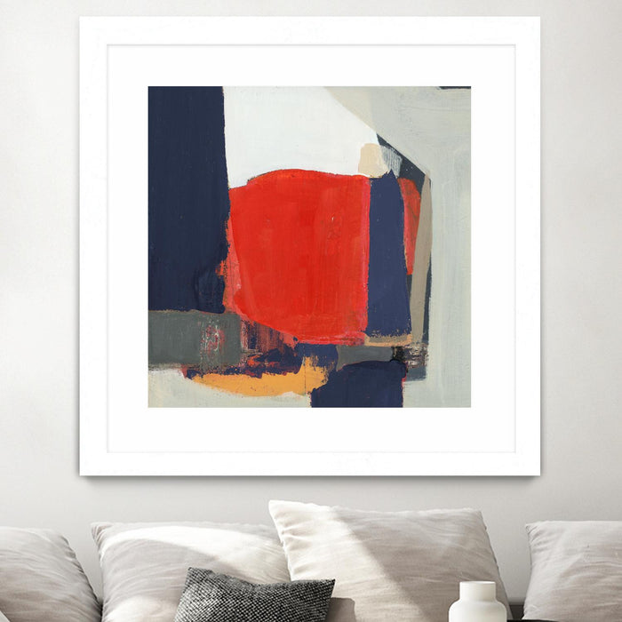Œuvre d’art murale encadrée blanche et mate « Orange Crush V6 » 36 x 36