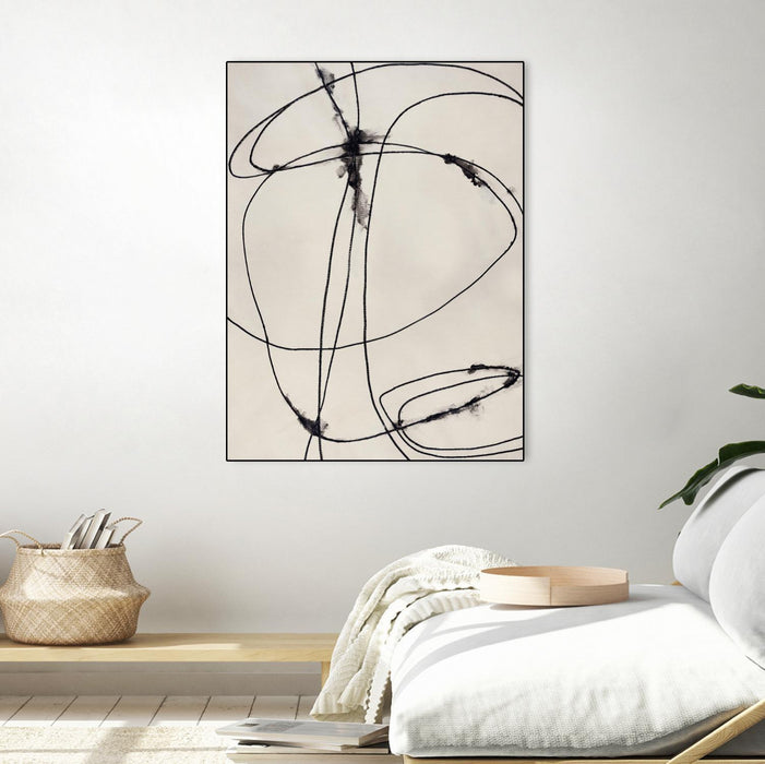 Œuvre d'art murale sur toile encadrée noire « Tangled Ties » 24 x 32