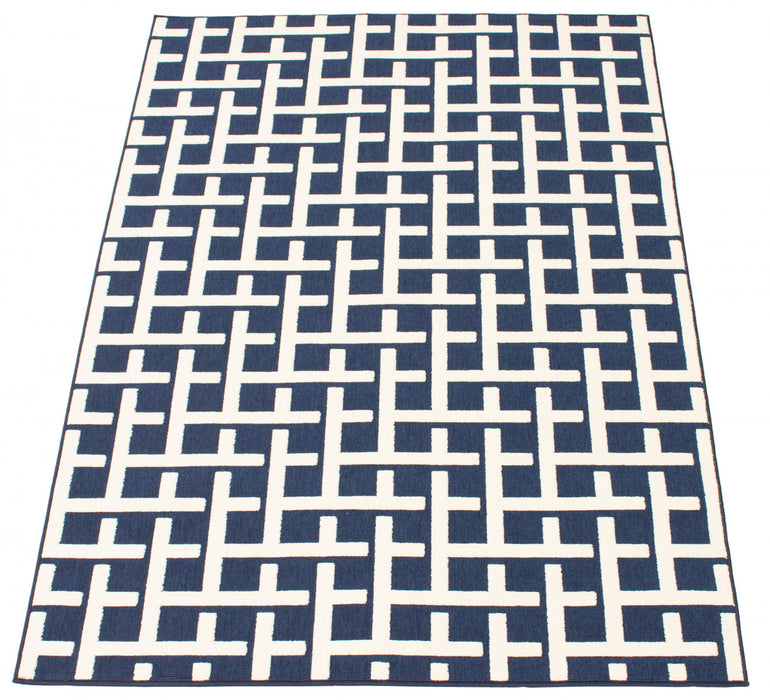Carpette Brangane bleue 4 pi 7 po x 6 pi 7 po