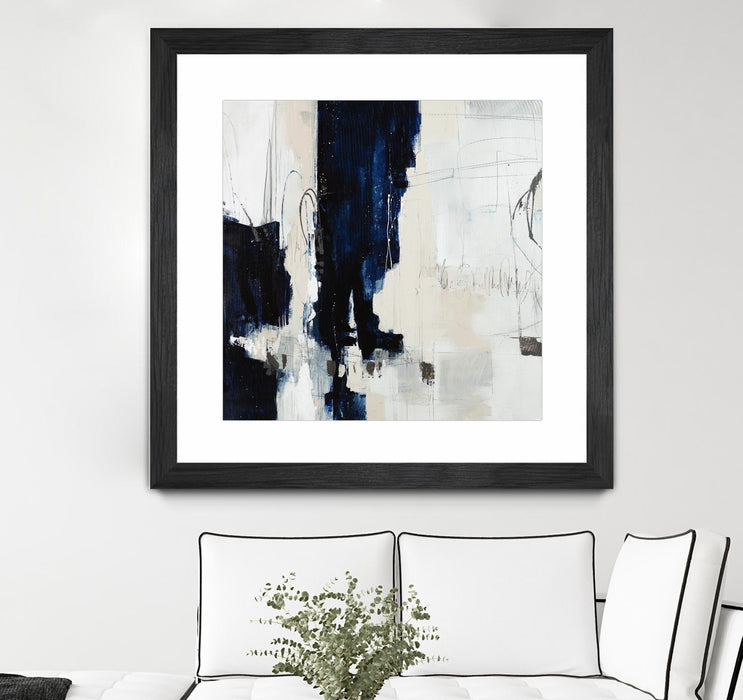 Œuvre d’art murale encadrée noire et mate « Underground Mechanics » 30 x 30