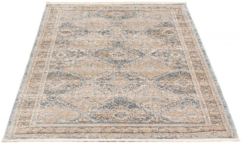 Carpette Leandra taupe/bleue 5 pi 3 po x 7 pi 3 po