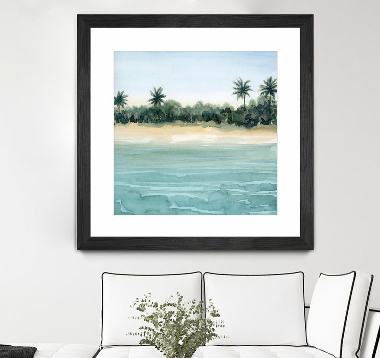 Œuvre d’art murale encadrée noire et mate « Paradis Ii » 36 x 36