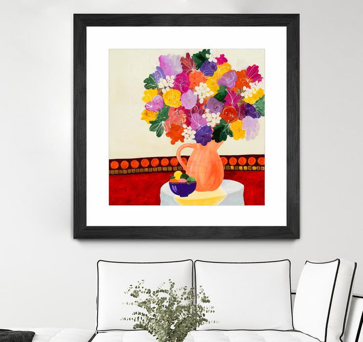 Œuvre d’art murale encadrée noire et mate « Taking In The Love » 36 x 36