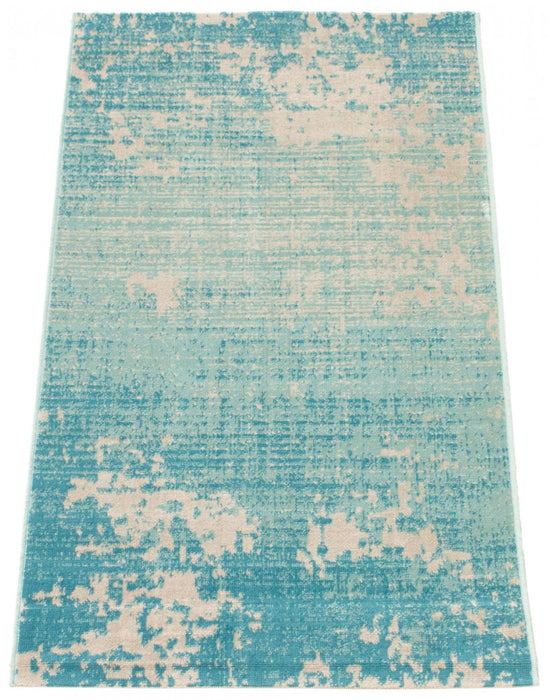 Carpette Janaki bleu sarcelle 2 pi 8 po x 4 pi 11 po